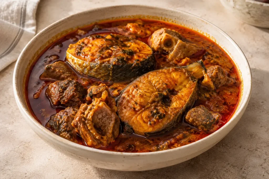 Banga Soup – angerichtet im Teller