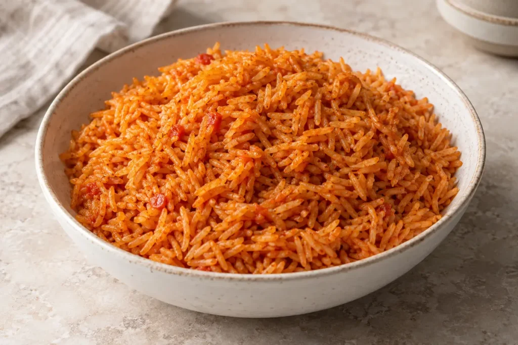 Jollof Rice – angerichtet im Teller