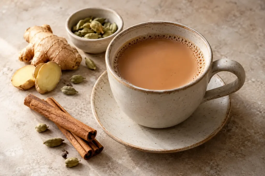 Kenianischer Masala Chai – angerichtet im Teller