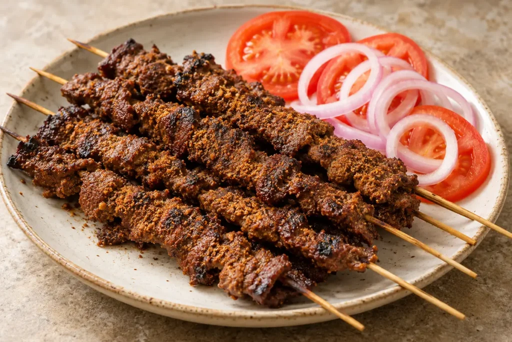 Suya – angerichtet im Teller